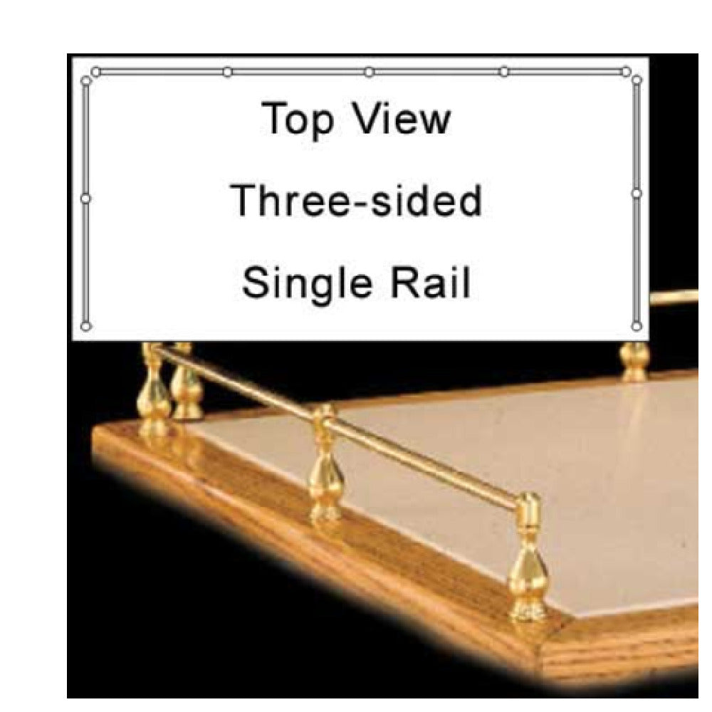Forbes Industries 6032 Gallery Rails 3-sided Single Rail Brass