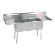 BK Resources ES-3-1620-12-18T Economy Sink Three Compartment 84" X 25-13/16" Overall Size
