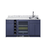 Summit OASISMN35 - Turnkey Oasis Wet Bar, Midnight Navy Finish, Fully Assembled Hardwood Cabinetry & Countertop