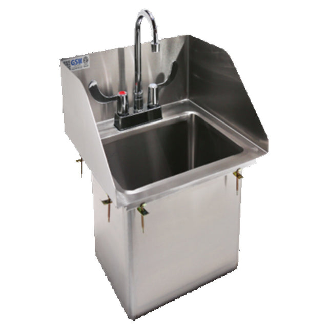 GSW USA HS-1014IS Drop-In Hand Sink One Compartment 13-1/8"W X 19-1/8"D X 18-1/2"H Overall Size