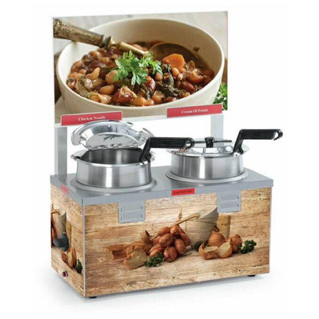 Nemco 6510A-2D4P Soup Warmer Double 4 Qt. Well Without Header
