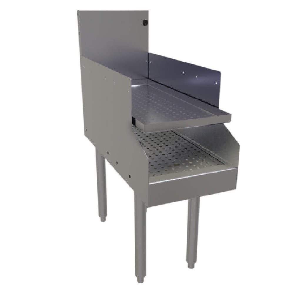 Glastender RDBB-12S Recessed Drainboard Free Standing 12"W X 29"D (depth To Match 24" Deep Units With Single Speed Rail)