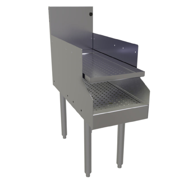 Glastender RDBB-12S Recessed Drainboard Free Standing 12"W X 29"D (depth To Match 24" Deep Units With Single Speed Rail)
