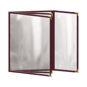 Risch TETBQ 8.5X11 Deluxe Clear Sewn Menu Cover 8-1/2" X 11" Triple Pocket Booklet