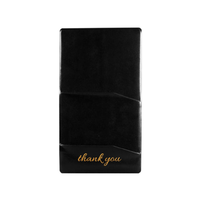Risch 1000P BLACK THANK YOU Padded Vinyl Check Presenter In Black 5" X 9" Single Panel With 2 Pockets