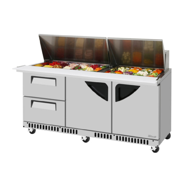 Turbo Air TST-72SD-30-D2LR-FB-N Super Deluxe Sandwich/Salad Mega Top Unit Front Breathing Airflow