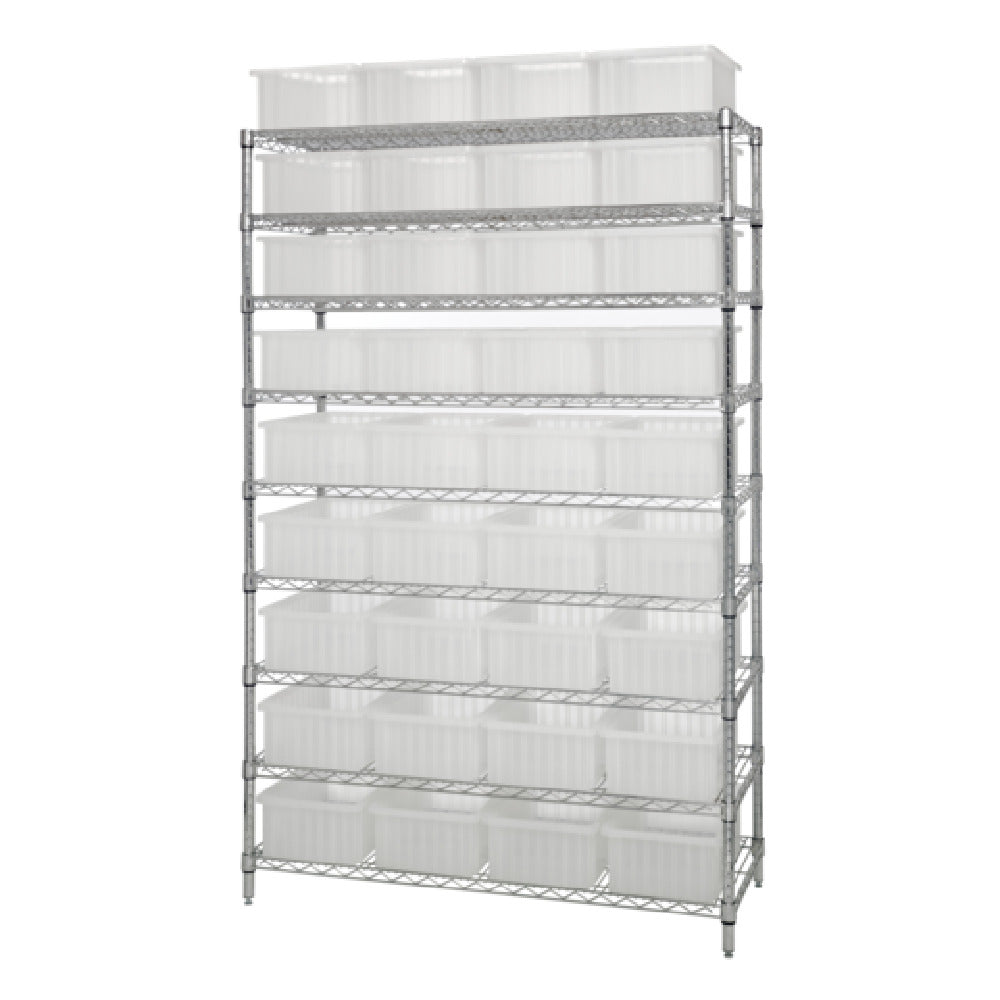 Quantum WR9-92060CL Bin Wire Shelving System 48"W X 18"D X 74"H Overall Size 800 Lb. Capacity Per Shelf