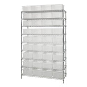Quantum WR9-92060CL Bin Wire Shelving System 48"W X 18"D X 74"H Overall Size 800 Lb. Capacity Per Shelf