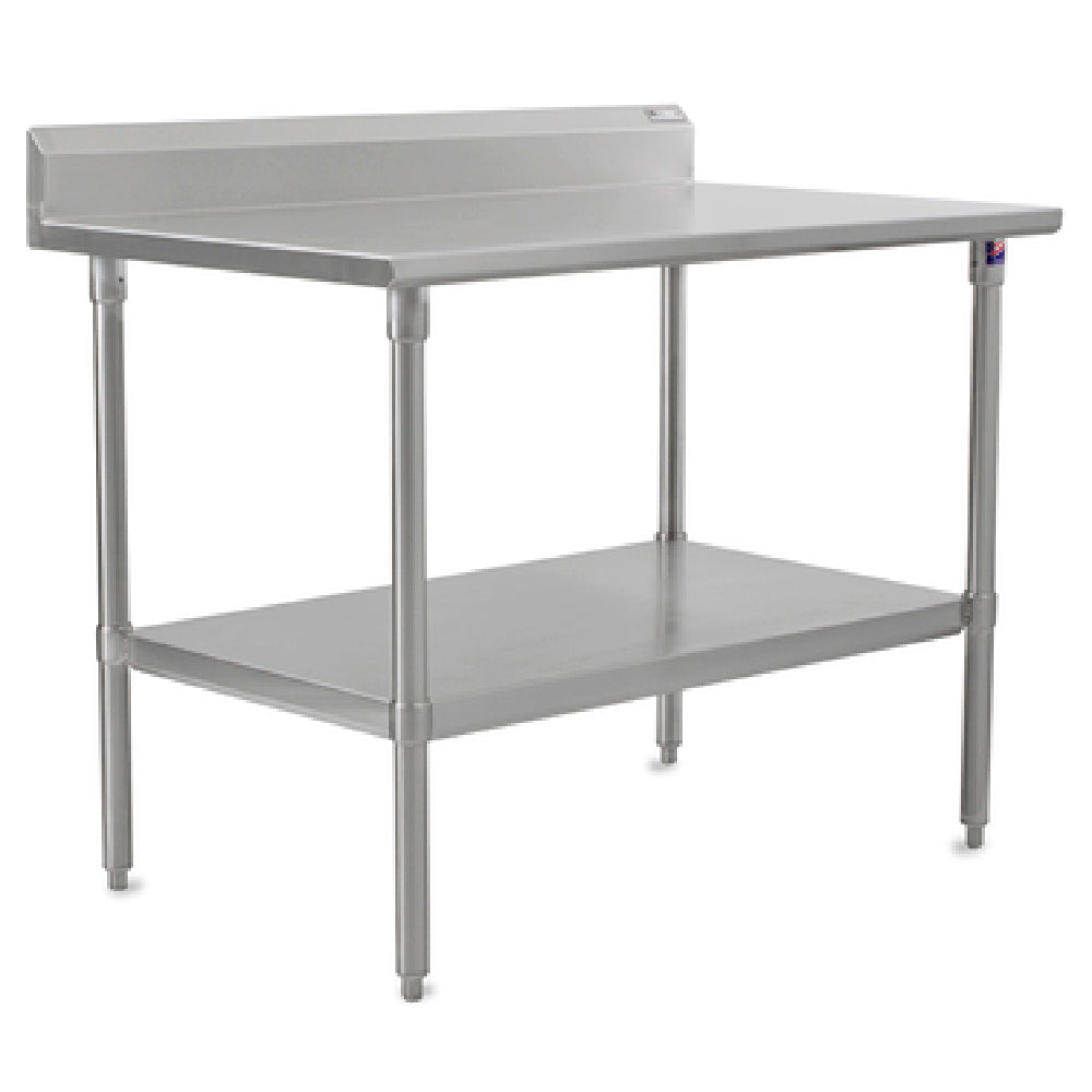John Boos ST6R5-24108GSK-X Work Table 108"W X 24"D 16/300 Stainless Steel Top With 5" Backsplash
