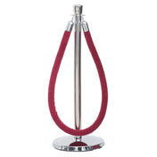 Hubert 46779 - Rope Guidance System, Includes: (1) 38-1/4"H Post, (1) 14" Dia. Tapered Concrete Base With Protective Rubber Floor Guards & (1) 6' Red Cotton Velour Rope