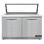 Continental Refrigerator SW48N18M-HGL-FB Mighty Top Sandwich Unit With Hinged Glass Lid