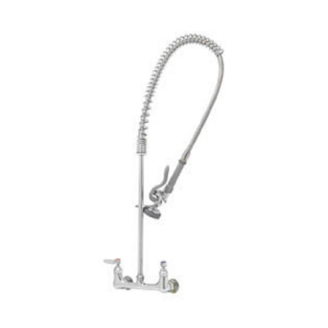T&S Brass 5PR-8WLZ00 Pre-Rinse Unit 8" Wall Mount Mixing Faucet QT Ceramic Cartridges