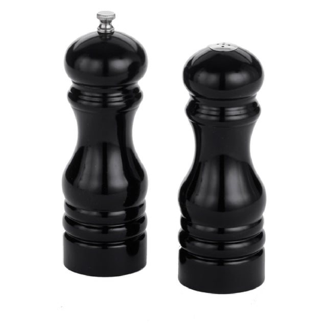 American Metalcraft PMSBL62 Salt & Pepper Mill / Shaker Set 6"H Wood