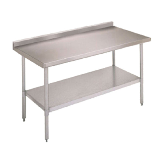 John Boos FBLGR5-6030 Economy Work Table 60"W X 30"D 18/430 Stainless Steel Top With 5" Backsplash & Turndown
