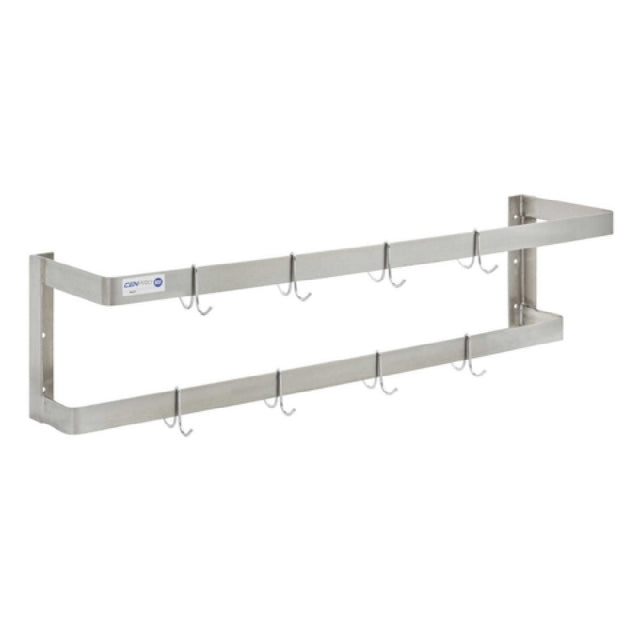 Hubert 50739 - CenPro Wall Mounted Double Line Pot Rack, 60", Stainless Steel