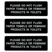 Alpine Industries ALPSGN-B-4 Sign 9" X 3" "Please Do Not Flush Paper Towels Or Feminine Products In Toilets"
