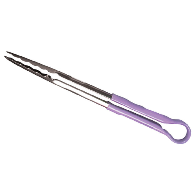 San Jamar ASZTONGS Saf-T-Grip® Allergen Saf-T-Zone™ Tongs Purple Handle