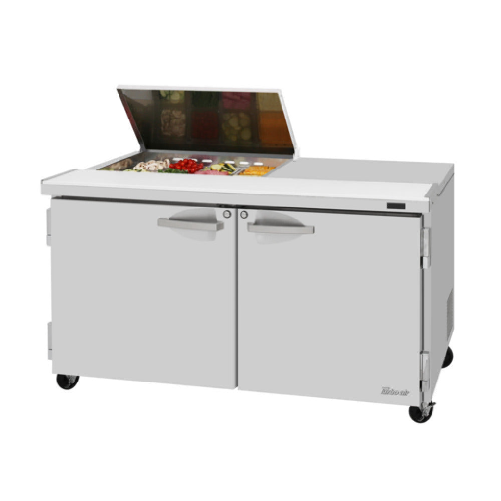 Turbo Air PST-60-08S-N-FL PRO Series Sandwich/Salad Prep + Work Station With Flat Lid