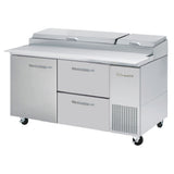 Blue Air BAPP67-D2R-HC - Pizza Prep Table, Two-section, 67"W