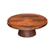 Palate & Plate WP-2050 - Cake Stand Display, 11" Dia. X 4-1/2"H, Acacia Wood