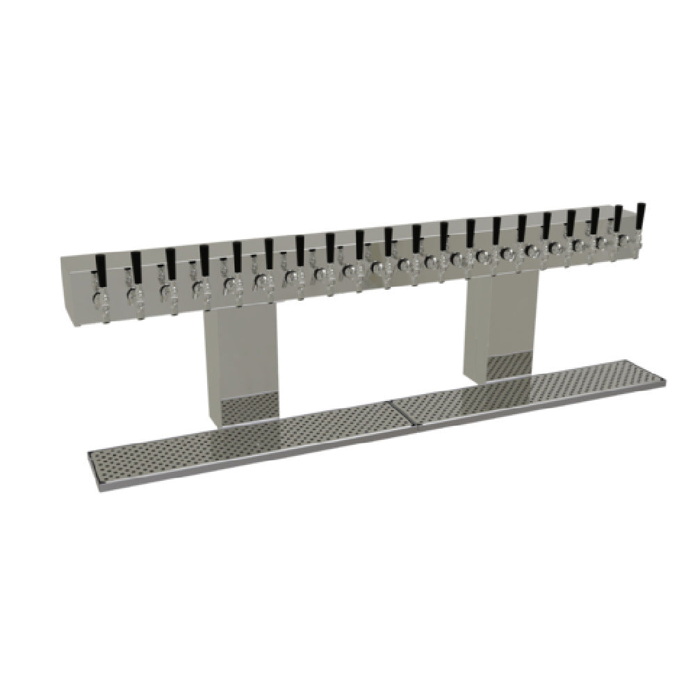 Glastender BRT-20-MFR Bridge Draft Dispensing Tower Countertop (20) Stainless Steel Faucets (handles Not Included)