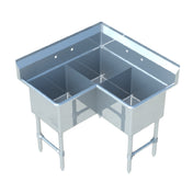 Sapphire Manufacturing SMCS2424-3 Corner Sink 3-compartment 53-1/2" Corner-to-edge