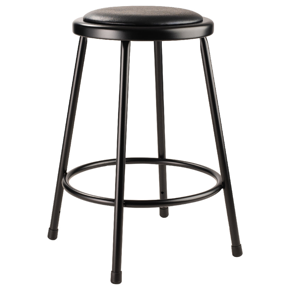 National Public Seating 6424 NPS® Vinyl Padded Steel Stool 24"H 14" Round Seat With 11-1/2" Dia. Vinyl Padding