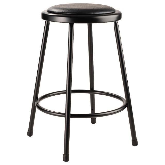 National Public Seating 6424 NPS® Vinyl Padded Steel Stool 24"H 14" Round Seat With 11-1/2" Dia. Vinyl Padding
