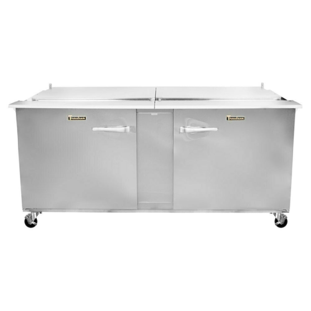Traulsen UST7218LR-0300 Dealer's Choice Compact Prep Table Refrigerator With Low Profile Flat Cover