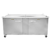 Traulsen UST7230-RR-SB Dealer's Choice Compact Prep Table Refrigerator With Low Profile Flat Cover