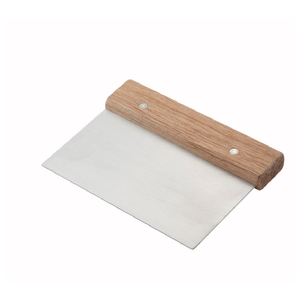 Winco DSC-3 6 Inch Blade Dough Scraper Stainless Steel Wood Handle