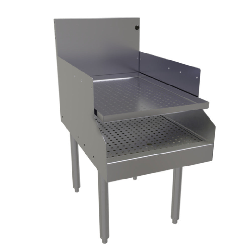 Glastender RDBB-18S Recessed Drainboard Free Standing 18"W X 29"D (depth To Match 24" Deep Units With Single Speed Rail)