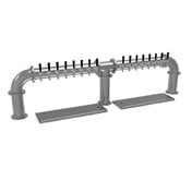 Glastender PB-16-SS Pipe Bridge Draft Dispensing Tower Countertop (16) Stainless Steel Faucets (handles Not Included)