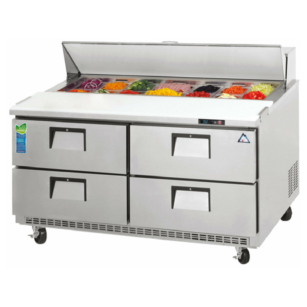 Everest Refrigeration EPBNR2-D4 Drawered Sandwich Prep Table Two-section 47-1/2"W