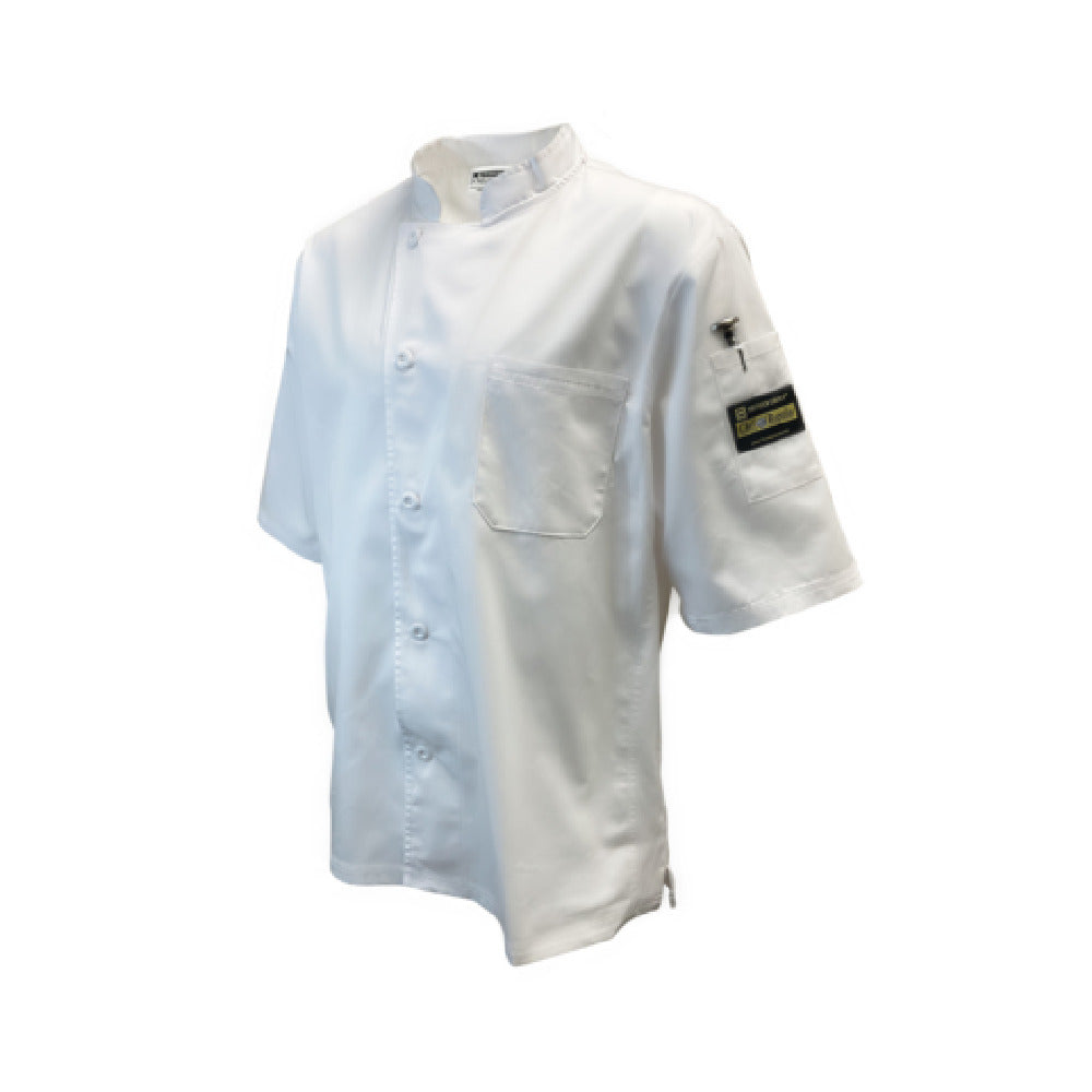 Thunder Group CJ710WH3XL Chef Regalia Tapered Ventilated Short Sleeve Shirts 3x-large