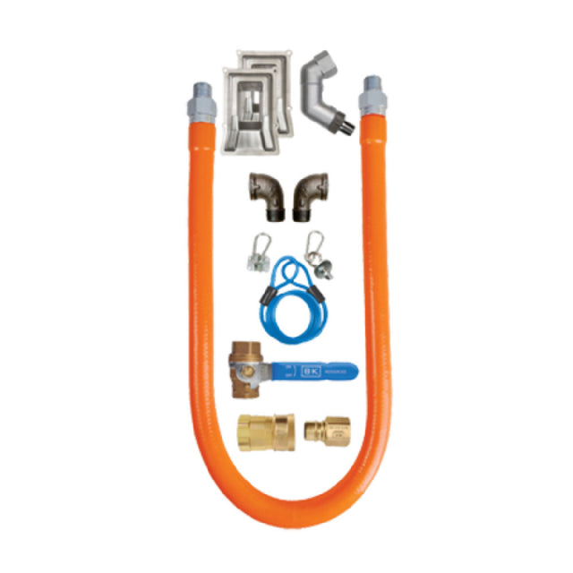 BK Resources BKG-GHC-7548-SWSP3 Set-Pro™ Connection Kit Includes 48" X 3/4" I.D. Stainless Steel Hose With Radial Wrap & Protective Translucent Coating