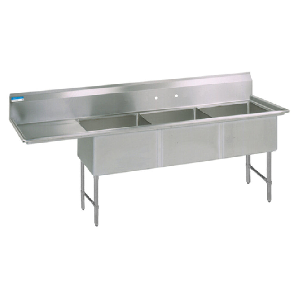 BK Resources BKS6-3-18-14-18LS Sink Three Compartment 76-3/16"W X 23-1/2"D X 44-1/16"H Overall Size