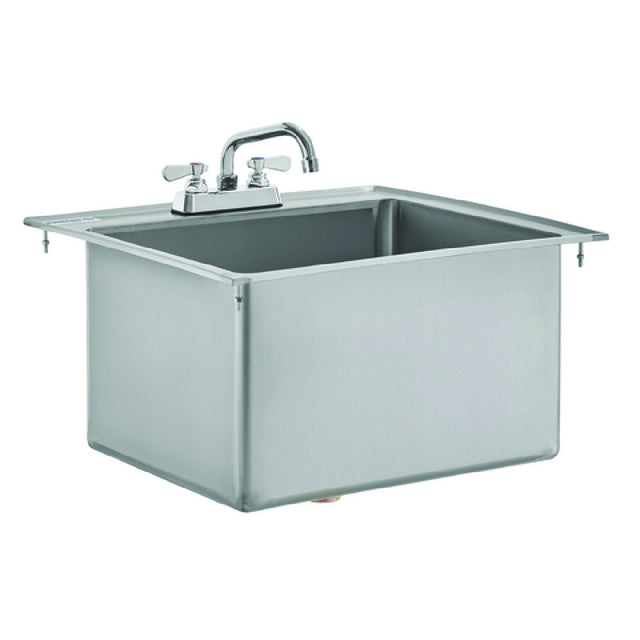 Hubert 134835 - Kratos Sink With 3.5" Gooseneck Faucet, Drop-in, 14"W X 16"D X 10"H