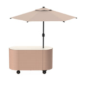 Steelite MGCOVC03VXCC - Oval Base Cart With Vanilla Top, Cream Cover, And Cream Umbrella