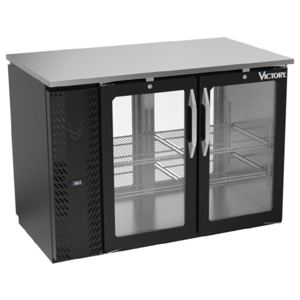 Victory VBBN48HC-G-PT-B - Pass-Thru Back Bar Refrigerator, Two-section, 48"W X 28-3/4”D X 34"H