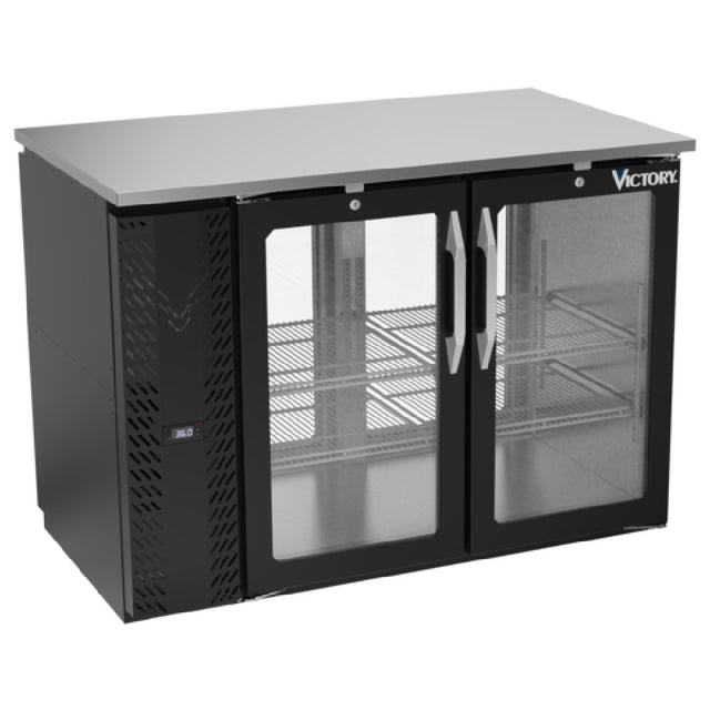Victory VBBN48HC-G-PT-B - Pass-Thru Back Bar Refrigerator, Two-section, 48"W X 28-3/4”D X 34"H