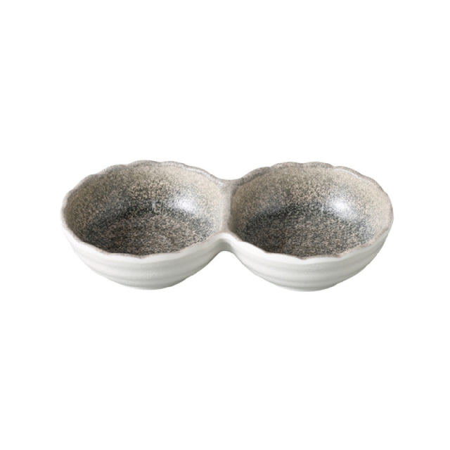 Yanco MI-506 - Misty Sauce Dish, 5 3/4" X 3" Two-divided, 2 Oz Each