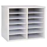 Alpine Industries ADI500-12-WHI Paper Sorter/Literature File Organizer 12 Compartment