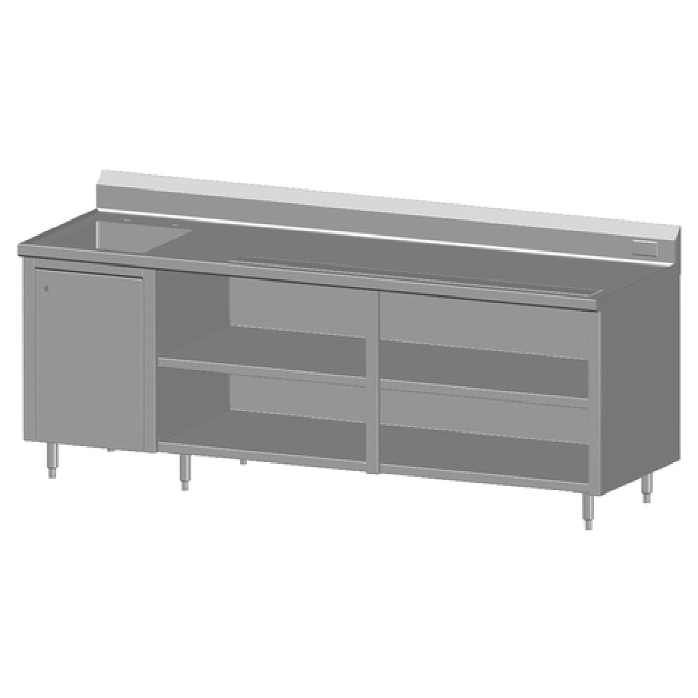 SPG BC-96L - Universal Stainless Beverage Counter, 96" Long, 30" Wide