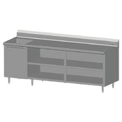 SPG BC-96L - Universal Stainless Beverage Counter, 96" Long, 30" Wide