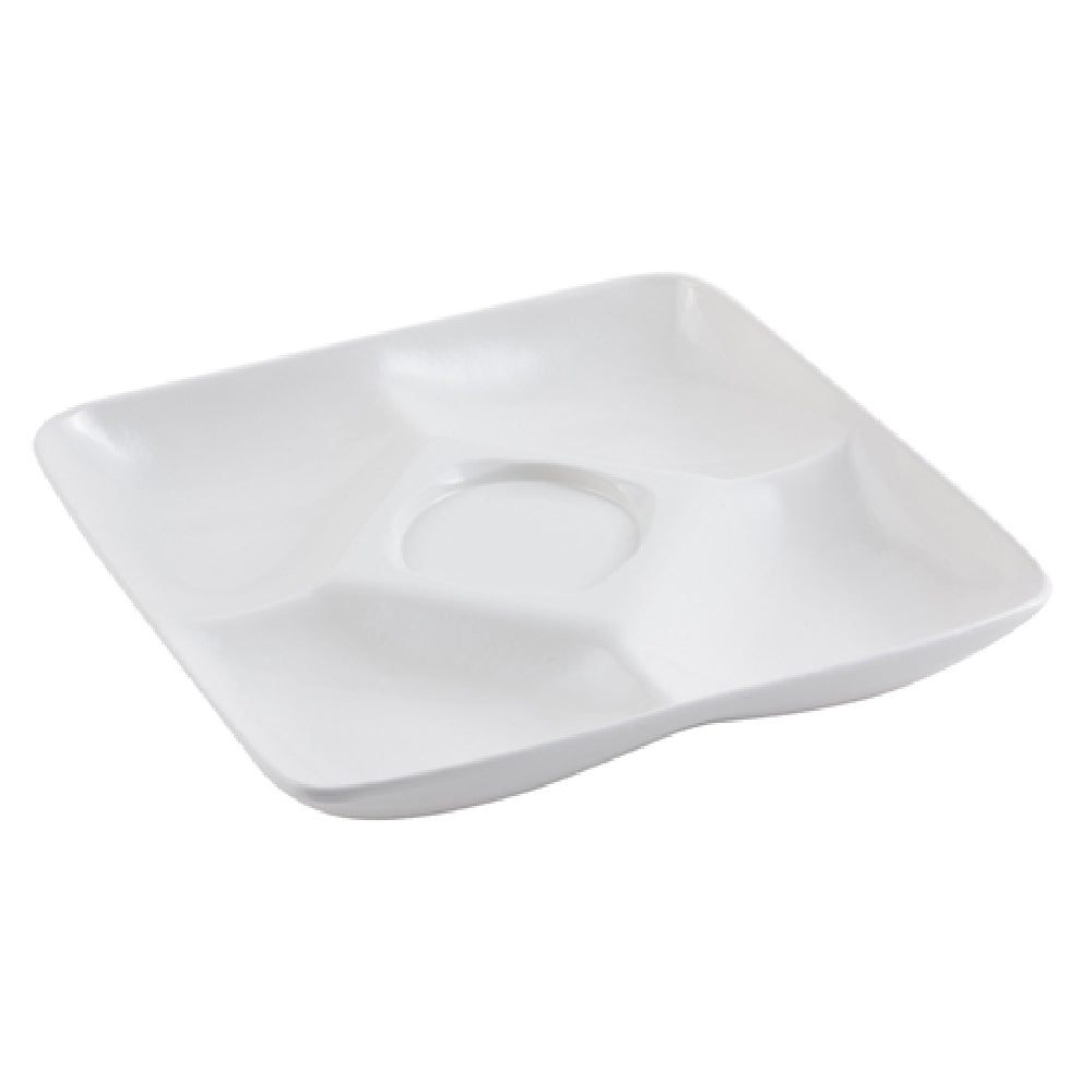 Bon Chef 9200IVYSPKLD Buffet Display Tray 11-3/16" X 11-3/16" 5-compartment