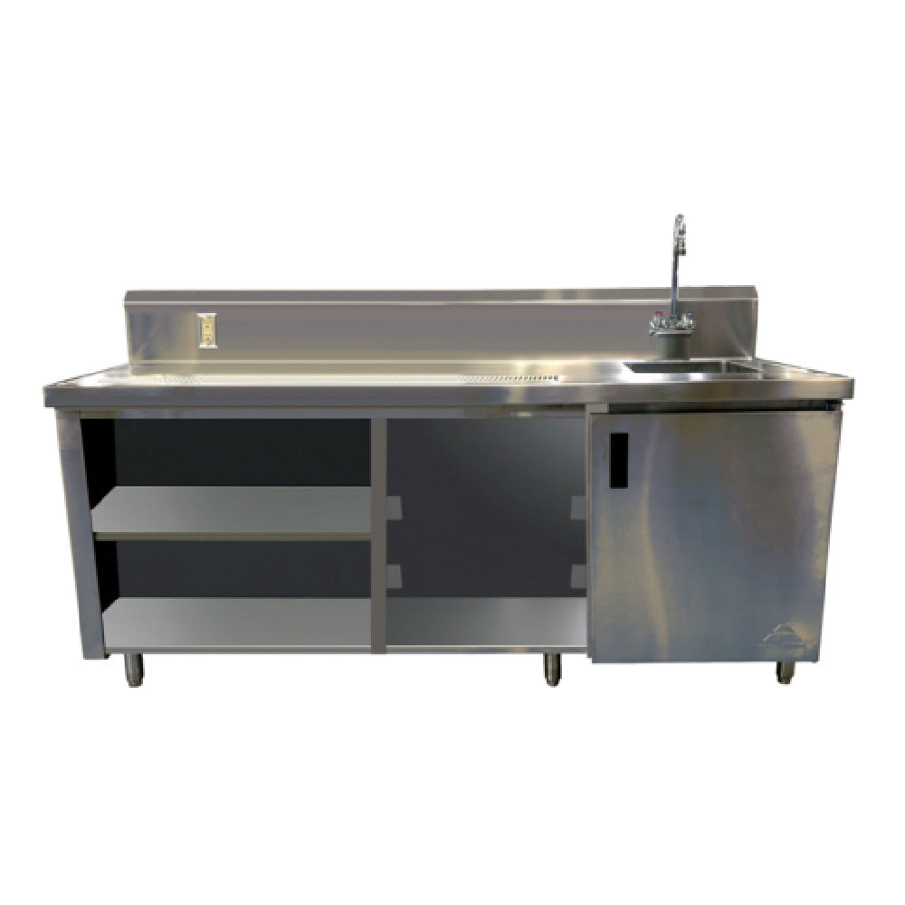 Advance Tabco BEV-30-144R-GR Beverage Table 144" W With 14" X 16" X 12" Deep Sink On Right With Faucet 4"OC
