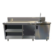 Advance Tabco BEV-30-144R-GR Beverage Table 144" W With 14" X 16" X 12" Deep Sink On Right With Faucet 4"OC