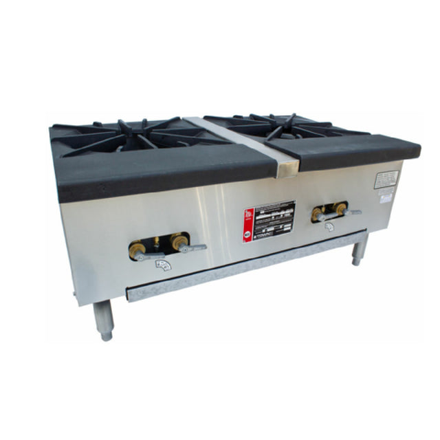 Town SR-24-G-2X-SS Double Stock Pot Stove 38"W X 24-1/2"D X 18"H 32"Height With Optional Stand