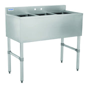 Hubert 21999 - Kratos® Underbar Compartment Sink, (3) Bowls, 60"W X 18.75"D X 33"H